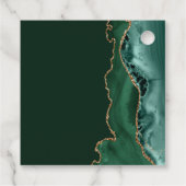 Étiquettes Cadeau Dark Green Gold Agate Bar Mitzvah Party (Dos)