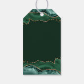 Étiquettes-cadeau Dark Green Gold Agate Bar Mitzvah Party (Dos)