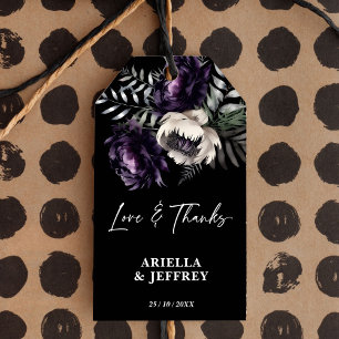 Étiquettes-cadeau Dark moody boho élégant mariage merci faveur