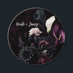 Étiquettes Cadeau Dark Moody Romantic Floral Mariage blanc<br><div class="desc">personnaliser avec ou sans texte</div>