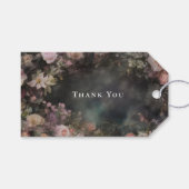 Étiquettes-cadeau Dark Moody Romantic Mariage Floral (Devant (Horizontal))