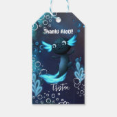 Étiquettes-cadeau Dark Neon Axolotl Anniversaire (Dos)