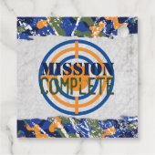 Étiquettes Cadeau Dart Militaire Anniversaire Fête Dart Camo Soldats (Dos)