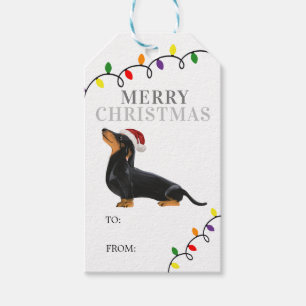 Étiquettes-cadeau Daschund Joyeux Noël Tags cadeaux