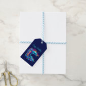 Étiquettes-cadeau Dauphin coloré - (Avec de laficelle)