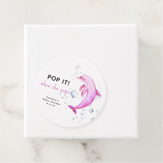 Étiquettes Cadeau Dauphin d'aquarelle - pop! quand elle pop (En situation)
