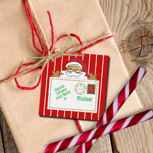Étiquettes Cadeau De Brown Père Noël Pôle Nord Livraison spéciale Dr
