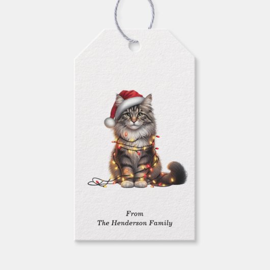 Étiquettes Cadeau de chat de forêt norvégienne (Devant)