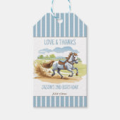 Étiquettes-cadeau De deux courses d'anniversaire équestre (Devant)