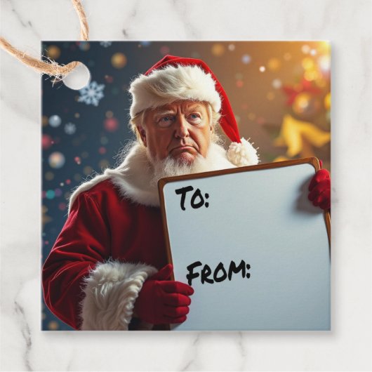 Étiquettes Cadeau De Donald Trump au Père Noël (Devant)