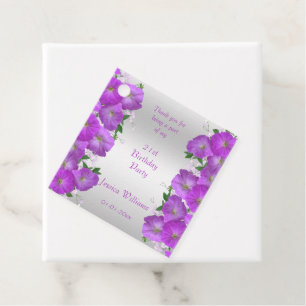 Étiquettes Cadeau De jolies pétunias floraux de classe pour annivers