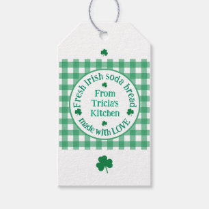 Étiquettes-cadeau De la cuisine de NOM avec amour Vérification verte