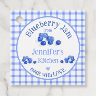 Étiquettes Cadeau De la cuisine NAME avec amour bleu bleu à carreaux