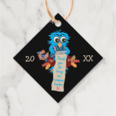 Étiquettes Cadeau de l'enseignant avec chouette bl (Devant)