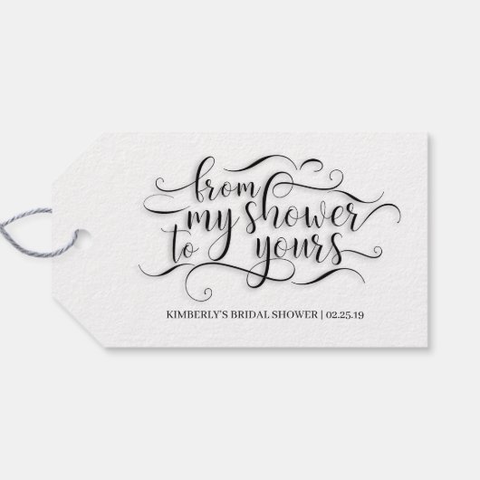 Étiquettes-cadeau De Ma Douche À La Vôtre - Cadeau De Mariage (Dos (Horizontal))