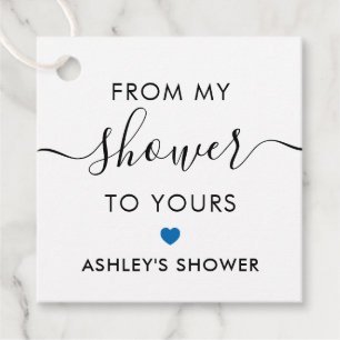 Étiquettes Cadeau De Ma Douche À La Vôtre, Douche De Mariée Bleue