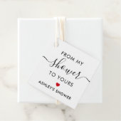 Étiquettes Cadeau De Ma Douche À La Vôtre, Fête des mariées Rouge (En situation)