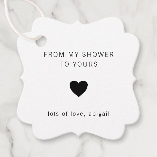 Étiquettes Cadeau De Ma Douche À La Vôtre Mariée Moderne (Devant)