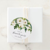 Étiquettes Cadeau De ma douche Floral Vert Feuillage Blanc Mariage (En situation)