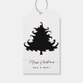 Étiquettes cadeau de Noël Black Tree (Devant)