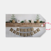 Étiquettes Cadeau de Noël Pomme Rustique Bunting (Devant (Horizontal))