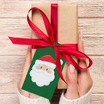 Étiquettes-cadeau De Père Noël Custom Green Christmas<br><div class="desc">Customisez ces étiquettes de cadeaux Santa Clause mignonnes avec votre propre texte personnalisé sur le dos en blanc. Père Noël casquette rouge et barbe blanche sont l'image de vacances parfaite sur ce joli tag cadeau vert pour vos cadeaux.</div>