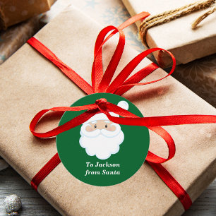 Étiquettes Cadeau De Père Noël Cute Custom Green Enfants Cadeau de N