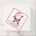 Étiquettes Cadeau De Santa Claus Custom Kids Christmas Cadeau<br><div class="desc">Fête du Père Noël personnalisée étiquettes de faveur pour les enfants cadeaux de Noël avec le rouge et le vert script. Customisez les cadeaux de vacances pour enfants de et vers avec leur nom personnalisé sous Papa Noel souriant dans son costume joyeux rouge.</div>