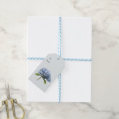 Étiquettes Cadeau de Tige d'Hydrangea Bleue (Avec de laficelle)