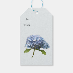 Étiquettes Cadeau de Tige d'Hydrangea Bleue