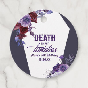 Étiquettes Cadeau Décès à mes vingt Floral 30e Anniversaire