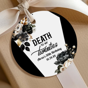 Étiquettes Cadeau Décès à mes vingt Floral 30e Anniversaire