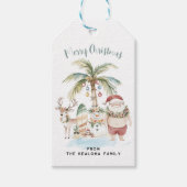 Étiquettes-cadeau Deck des palmiers | Fun Tropical Christmas (Devant)