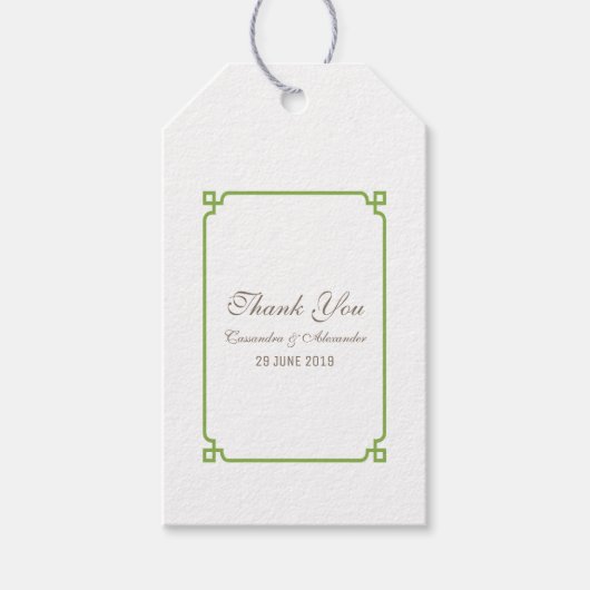 Étiquettes-cadeau Déco verdoyant Mariage chic (Devant)