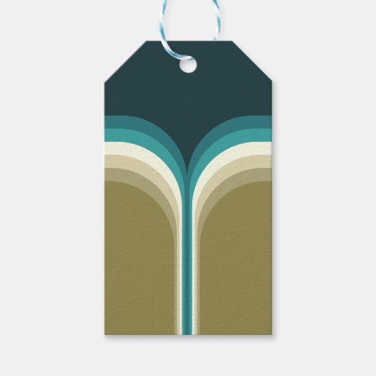 Étiquettes-cadeau Décor à deux arches de style rétro (Devant)