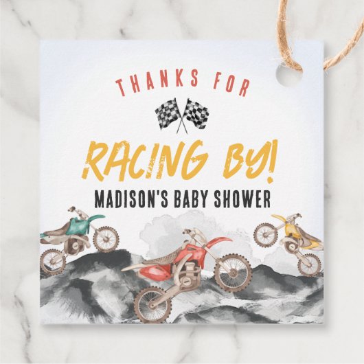 Étiquettes Cadeau Décor Baby shower moto-jupe (Dos)