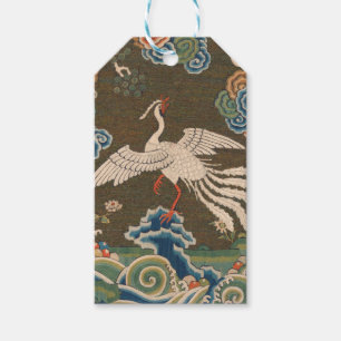 Étiquettes-cadeau Décor d'antiquité chinois d'oiseaux