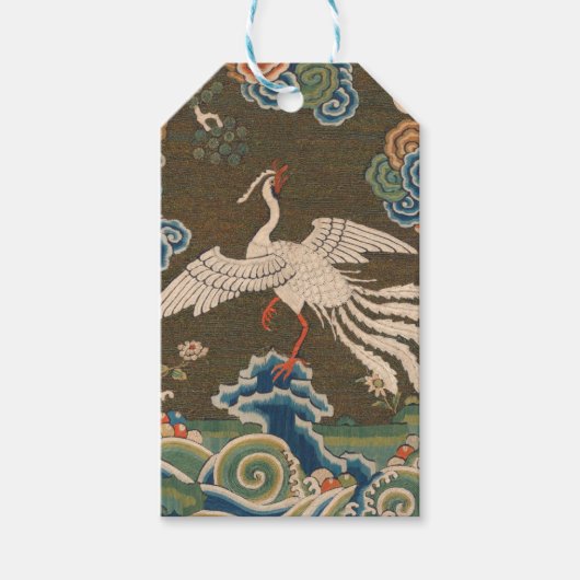 Étiquettes-cadeau Décor d'antiquité chinois d'oiseaux (Devant)