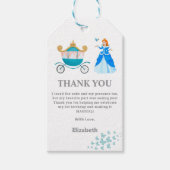 Étiquettes-cadeau Décor de fête d'anniversaire de la princesse Cendr (Devant)