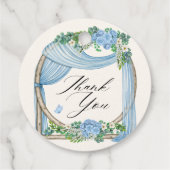 Étiquettes Cadeau Décor de fleurs bleues (Dos)