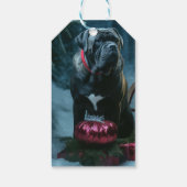 Étiquettes-cadeau Décor de Noël Cane Corso Snowy Sleigh (Dos)