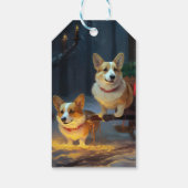 Étiquettes-cadeau Décor de Noël Corgi Snowy Sleigh (Dos)