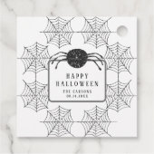 Étiquettes Cadeau Décor du Web Party Halloween Black White Spider (Dos)