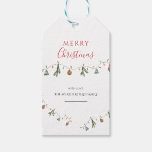 Étiquettes-cadeau Décor rustique de Noël Aquarelle