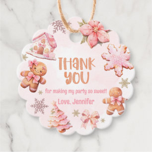 Étiquettes Cadeau décoration de biscuit de Noël anniversaire merci
