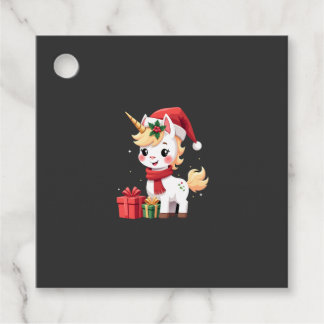 Étiquettes Cadeau Décoration de Noël Licorne Santa Licorne Noël T-