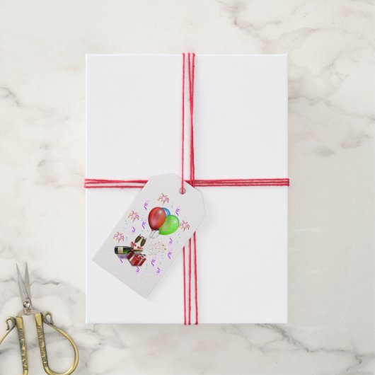Étiquettes-cadeau Décorations de fête (Avec de la ficelle)