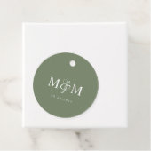 Étiquettes Cadeau Deep Sage Green Monogram Ampersand Script Wedding (En situation)