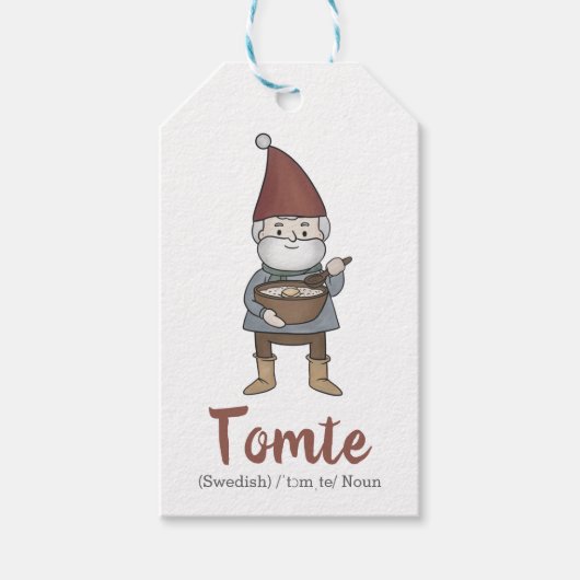 Étiquettes-cadeau Définition suédoise Tomte Gnome (Devant)