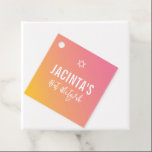 Étiquettes Cadeau dégradé jaune rose étoile bat mitzvah moderne<br><div class="desc">par kat massard >>> https://linktr.ee/simplysweetpaperie <<<</div>